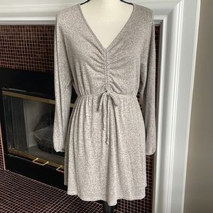 -long Sleeve Grey Knit/Sweater Dress  Size M